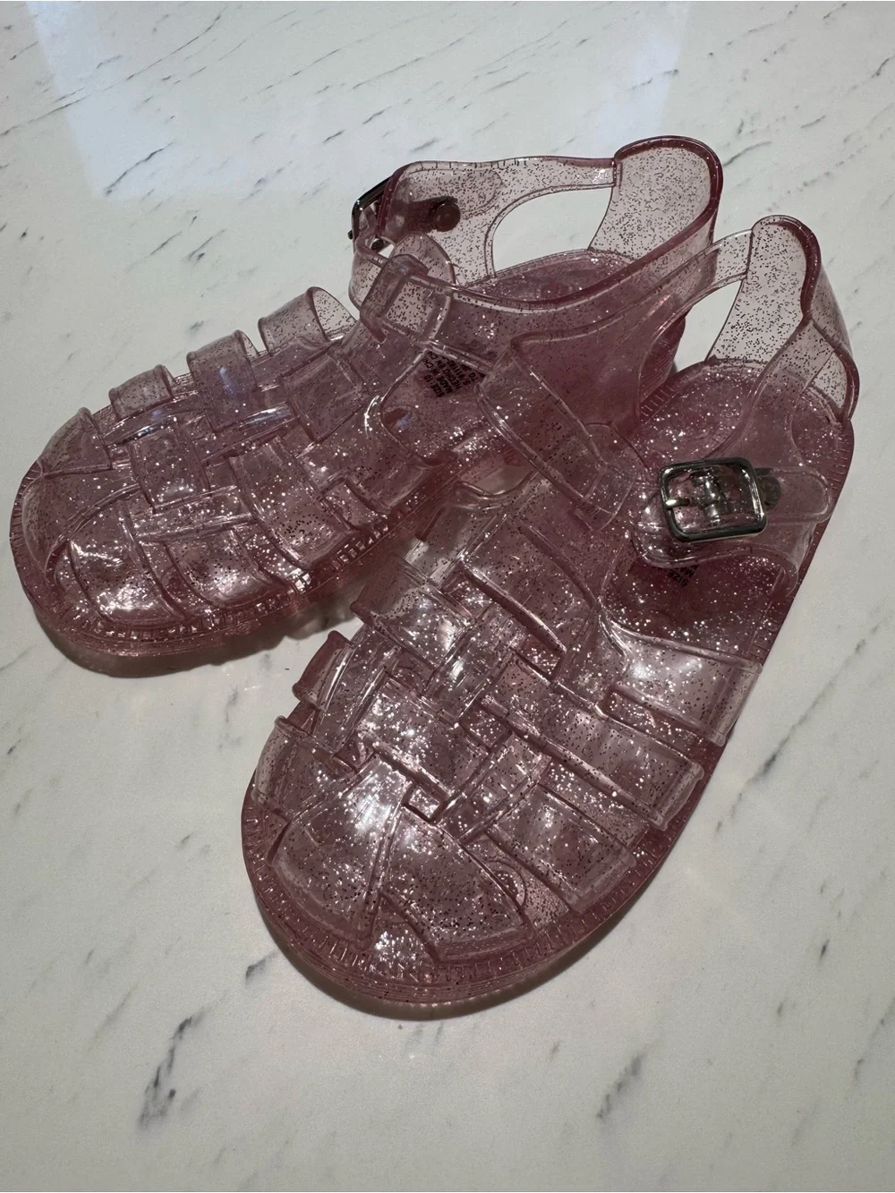 GAP Girls 10 Pink Glitter Jelly Sandals NWOT